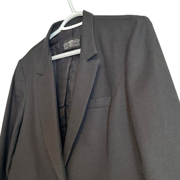 Vintage Levis Black Blazer Women Sz Medium 80s Single Breasted Dacron Polyester - Picture 10 of 16